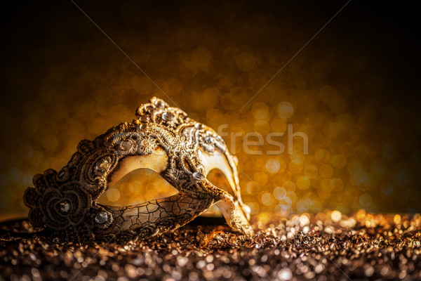 Homme carnaval masque fond couleur [[stock_photo]] © grafvision