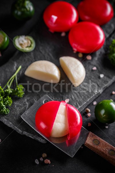 Stock photo: Wheel of soft cheese