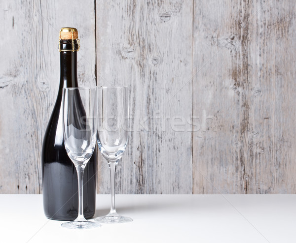 Pezsgő üveg szemüveg asztal buli bor Stock fotó © grafvision