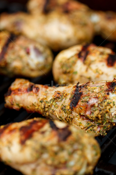Pollo alla griglia gambe grill alimentare sfondo Foto d'archivio © grafvision