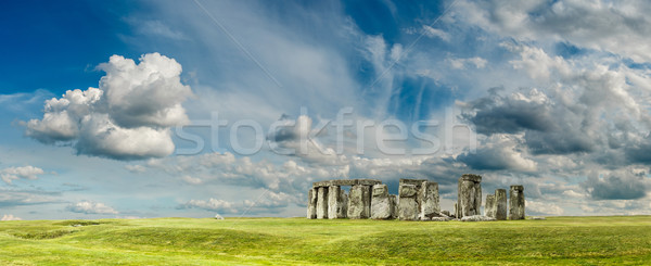 Stonehenge panoráma ősi kő fű világ Stock fotó © grafvision