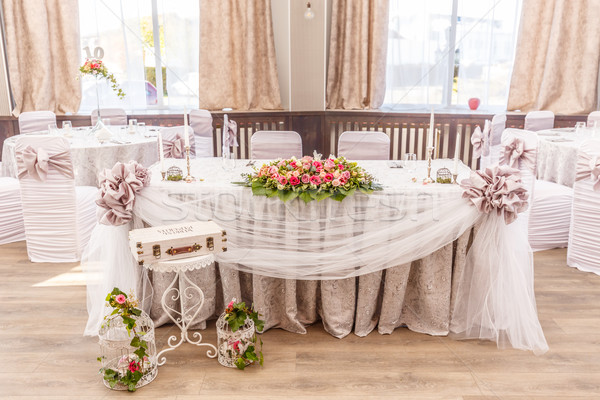 Festive table for the bride and groom Stock photo © grafvision