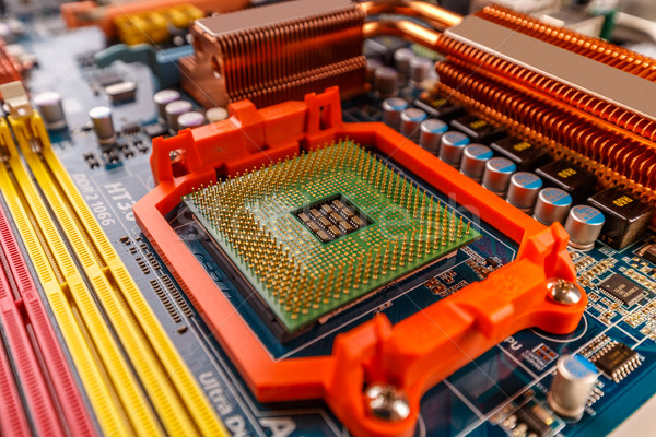 CPU 處理器 插座 計算機 主機板 板 商業照片 © grafvision