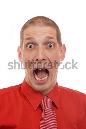 男子 尖叫 頂部 面對 背景 商人 商業照片 © grafvision