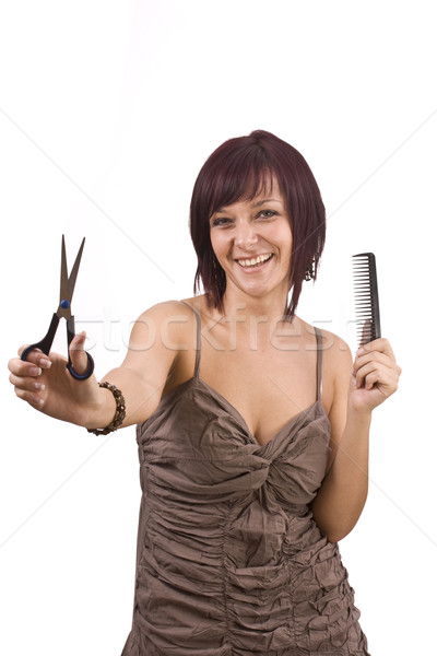 Female cutting and beautifying Stock photo © grafvision