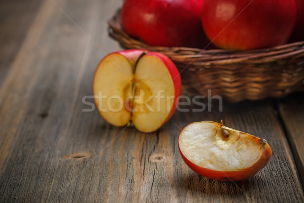 Stockfoto: Kwartaal · appel · half · oude · voedsel