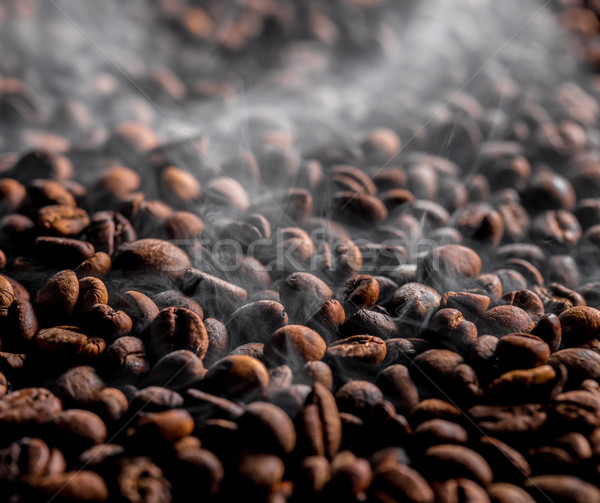 жареный кофе дым кофе фон черный Сток-фото © grafvision