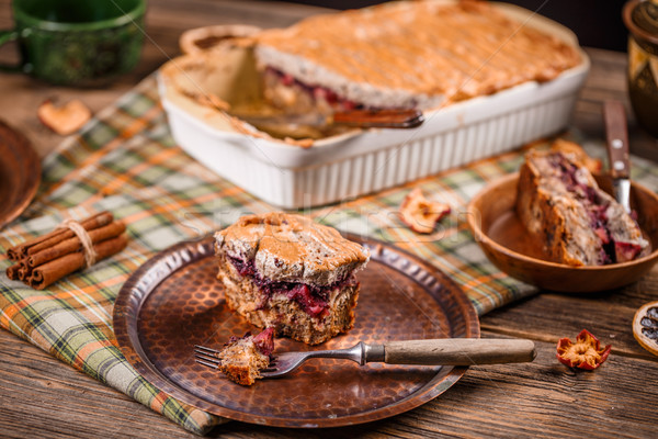 Stok fotoğraf: Ekmek · tereyağı · puding · reçel · elma