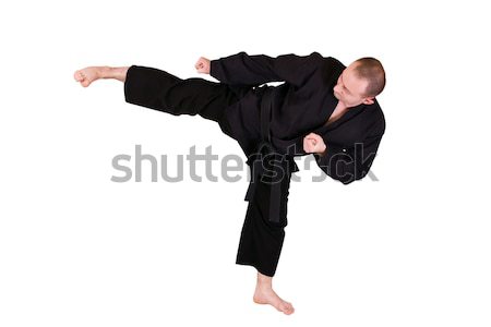 Stock photo: martial art side kick