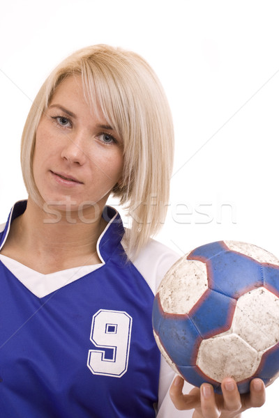 гандбол игрок женщины используемый мяча изолированный Сток-фото © grafvision