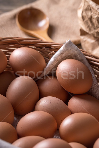 Tojások kosár közelkép étel tojás farm Stock fotó © grafvision