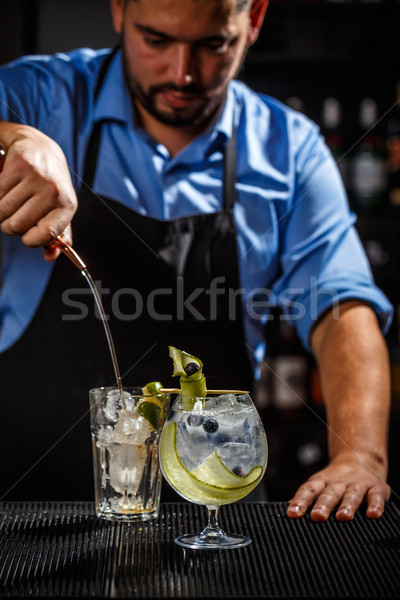 Ginebra cóctel barman bar beber club Foto stock © grafvision