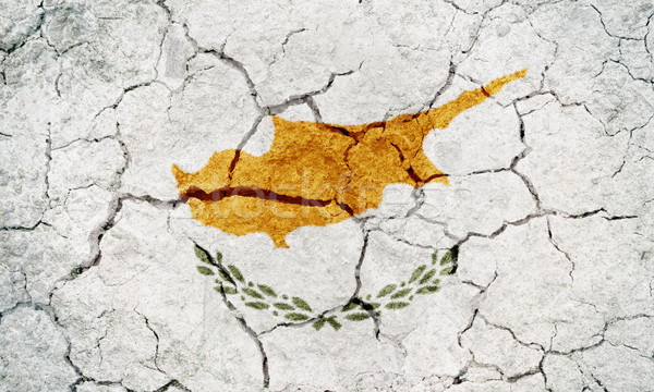 Cumhuriyet Kıbrıs bayrak kuru toprak zemin Stok fotoğraf © grafvision