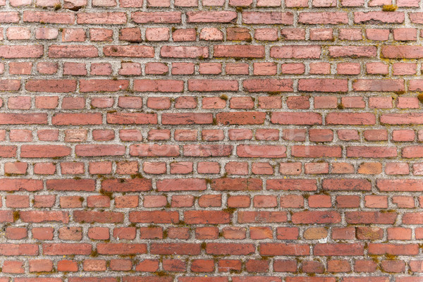 Stock photo: Weathered red brick wall