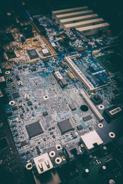 Computer Motherboard elektrischen Komponenten erschossen Stock foto © grafvision