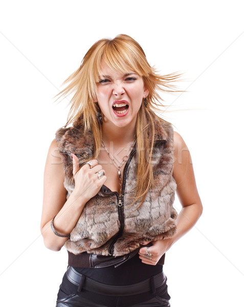 Wildly screaming woman Stock photo © grafvision