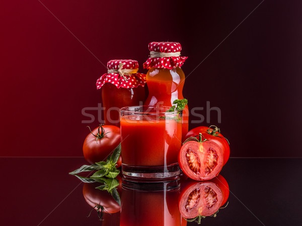 Tomatensap eigengemaakt fles Rood tomaat vers Stockfoto © grafvision