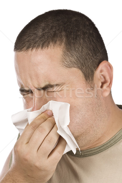 man blowing his nose Stock photo © grafvision