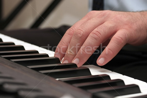 Kezek művész zongora játékos kulcs fekete Stock fotó © grafvision