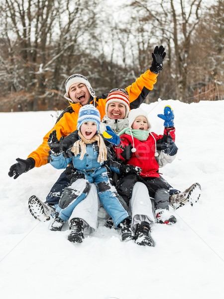 Familia atractivo invierno parque feliz Foto stock © grafvision