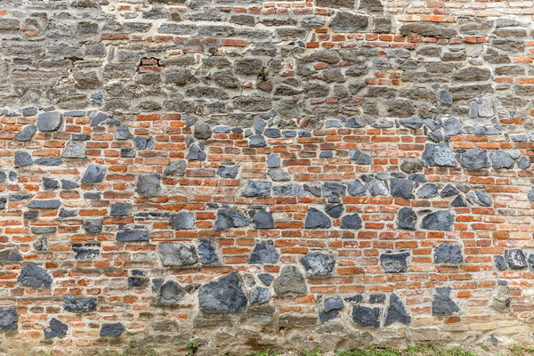 Alten getragen Ziegel Steinmauer Textur Gebäude Stock foto © grafvision