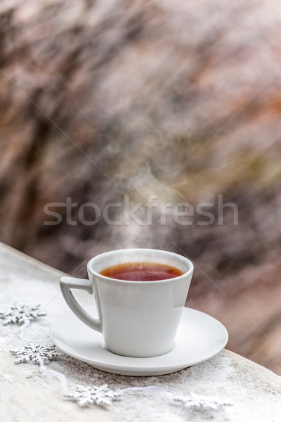 Hot drink in white mug Stock photo © grafvision