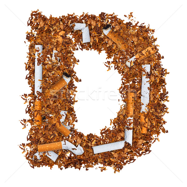 D betű cigaretta aszalt dohányzás dohány levél Stock fotó © grafvision