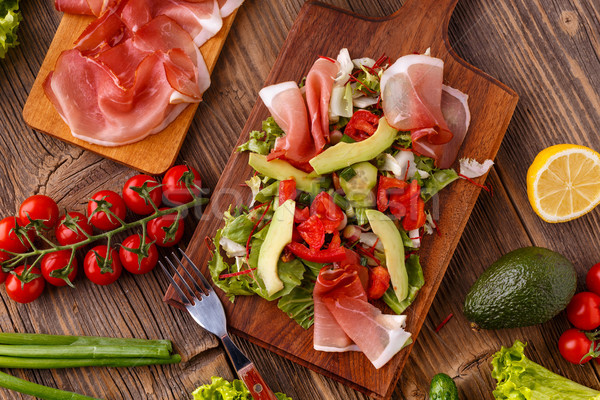 Salad with cured ham Stock photo © grafvision