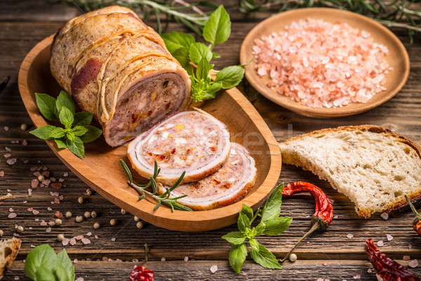 Stock photo: Pork roulade