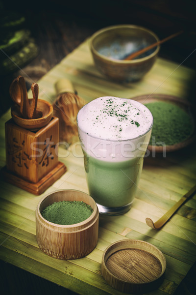 Green tea matcha latte Stock photo © grafvision
