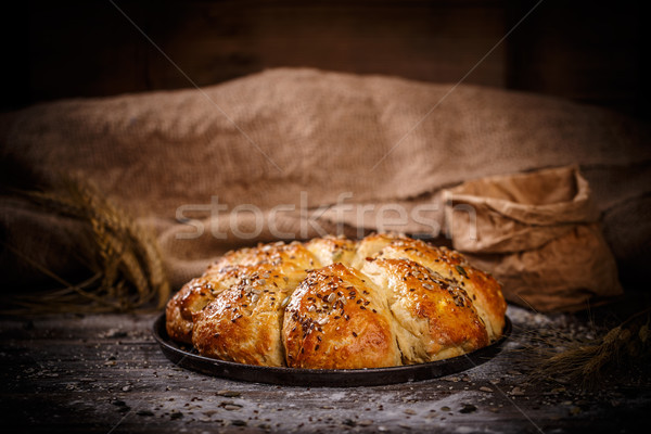 Fresh breakfast triangle buns Stock photo © grafvision