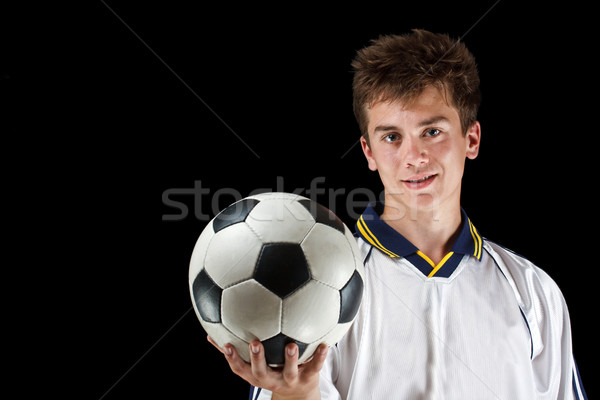 Fotografia piłkarz czarny człowiek piłka nożna sportowe Zdjęcia stock © grafvision