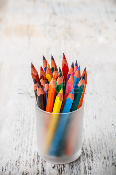 [[stock_photo]]: Couleur · crayons · verre · stylo · fond