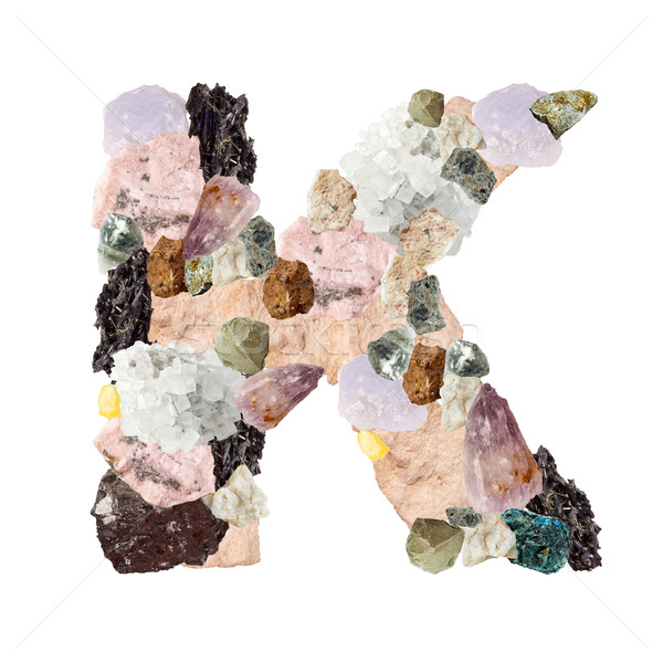 Minerali alfabeto isolato bianco lettera metal Foto d'archivio © grafvision