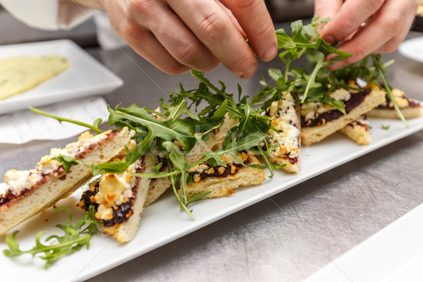 Chef decorated appetizer plate Stock photo © grafvision