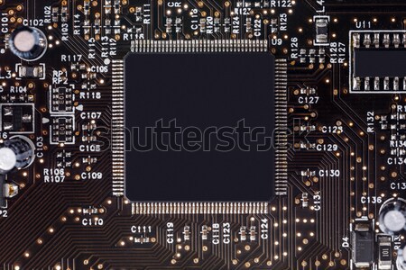 Integrado microchip azul placa de circuito fundo elétrico Foto stock © grafvision