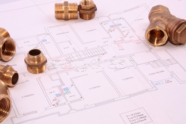 Stok fotoğraf: Planı · su · tesisatı · mekanik