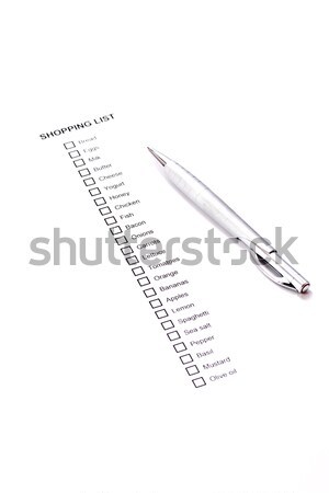 Afgedrukt winkelen lijst witte potlood notebook Stockfoto © grafvision