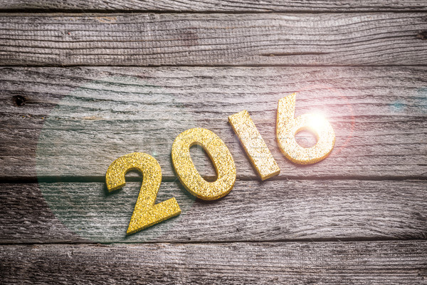 2016 year golden number  Stock photo © grafvision