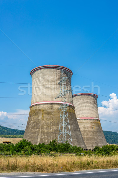 Kohle Kraftwerk Kühlung Türme Fabrik industriellen Stock foto © grafvision