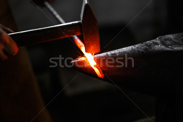 Ironsmith hitting hotsteel Stock photo © grafvision