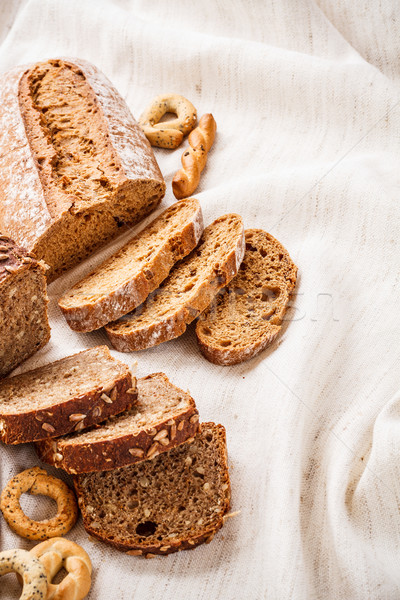 Szeletel rozs kenyér finom napraforgó magok Stock fotó © grafvision