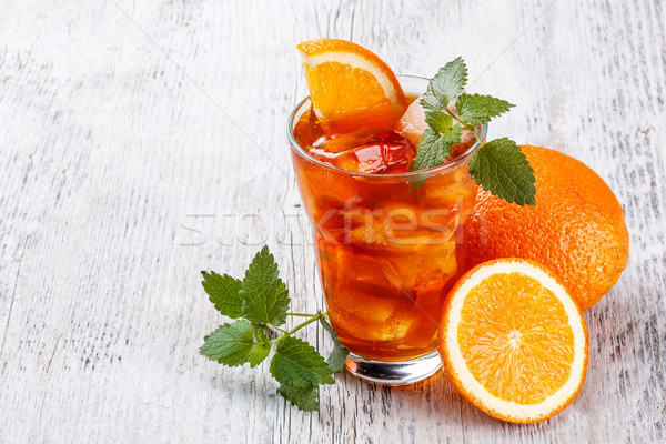 Jegestea narancs menta háttér nyár ital Stock fotó © grafvision