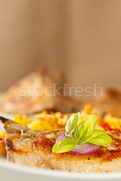 Roasted pork chops Stock photo © grafvision