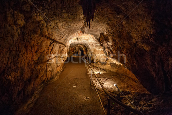 Foto stock: Cueva · pared · naturaleza · fondo · piedra · interior