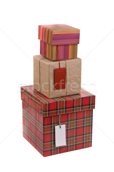 Gift boxes with blank tag Stock photo © grafvision