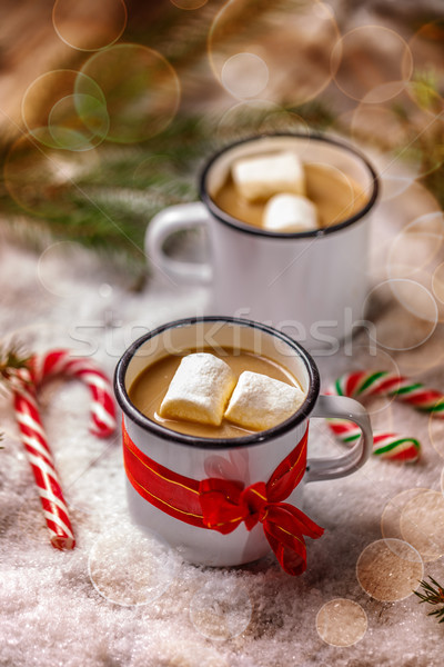 Stockfoto: Gekruid · warme · chocolademelk · traditioneel · winter · tijd