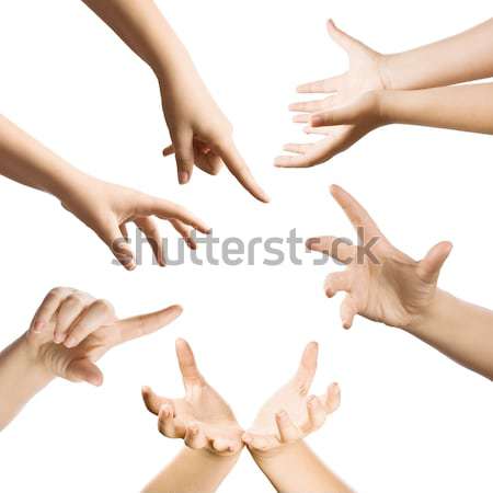  Hand gestures set Stock photo © grafvision
