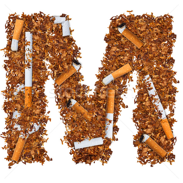 Letra m cigarros secas fumador tabaco carta Foto stock © grafvision