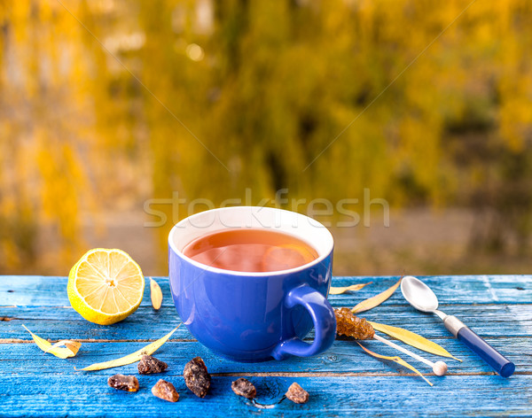Ceaşcă ceasca de ceai ceai natura moarta copac Imagine de stoc © grafvision